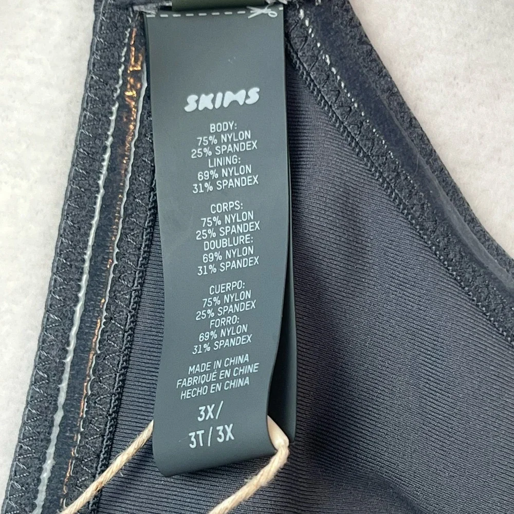 SKIMS Sculpting Swim Off Shoulder Top 3X Gunmetal NWT